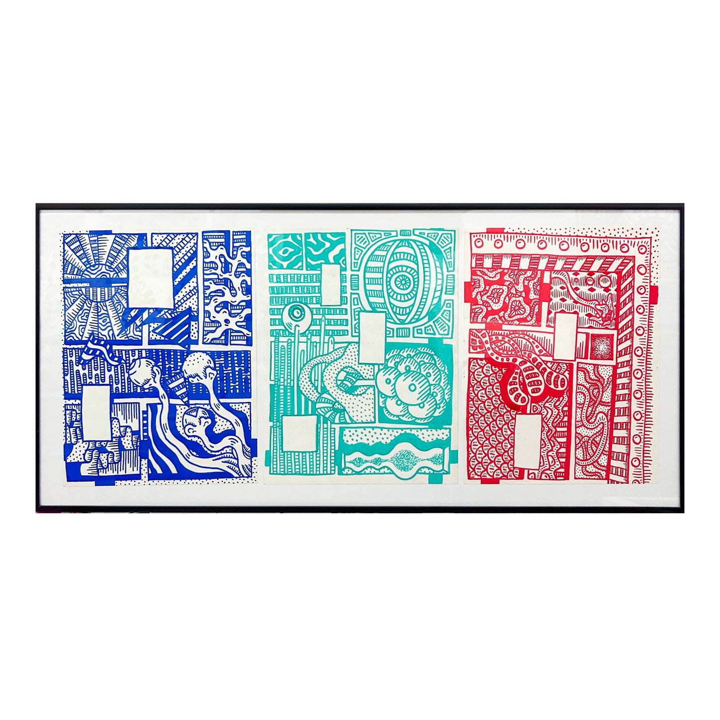 Abstract Forms Triptych A by FLIEG