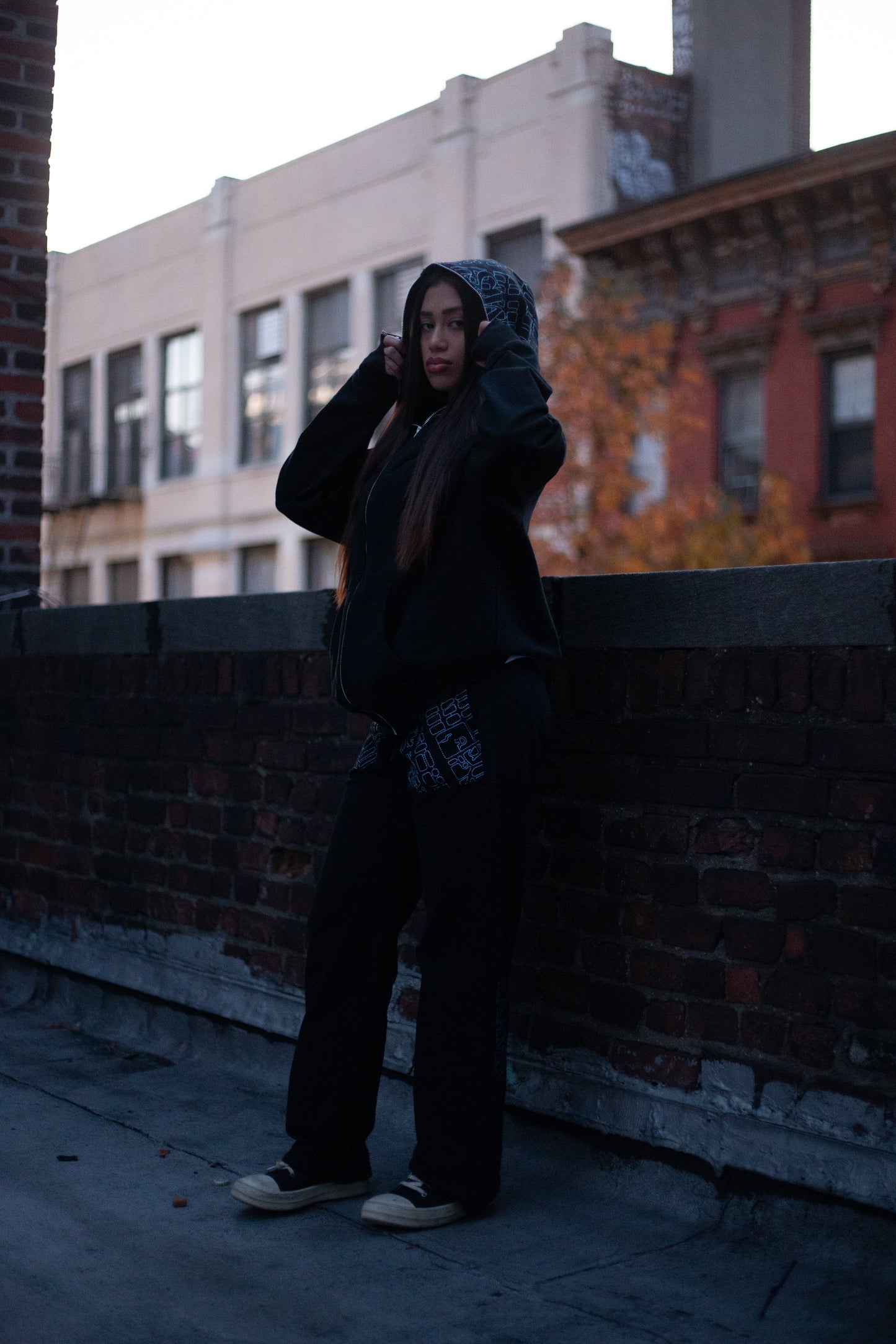 LAAMS Map Embroidered Sweatpants (Black)