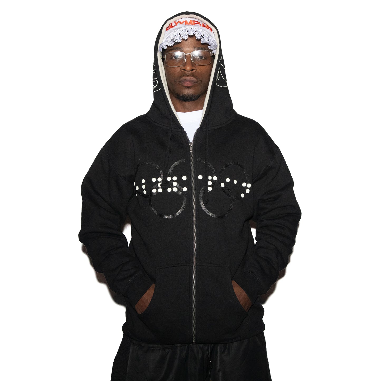 Olyympian x LAAMS Braille Sherpa Hoodie
