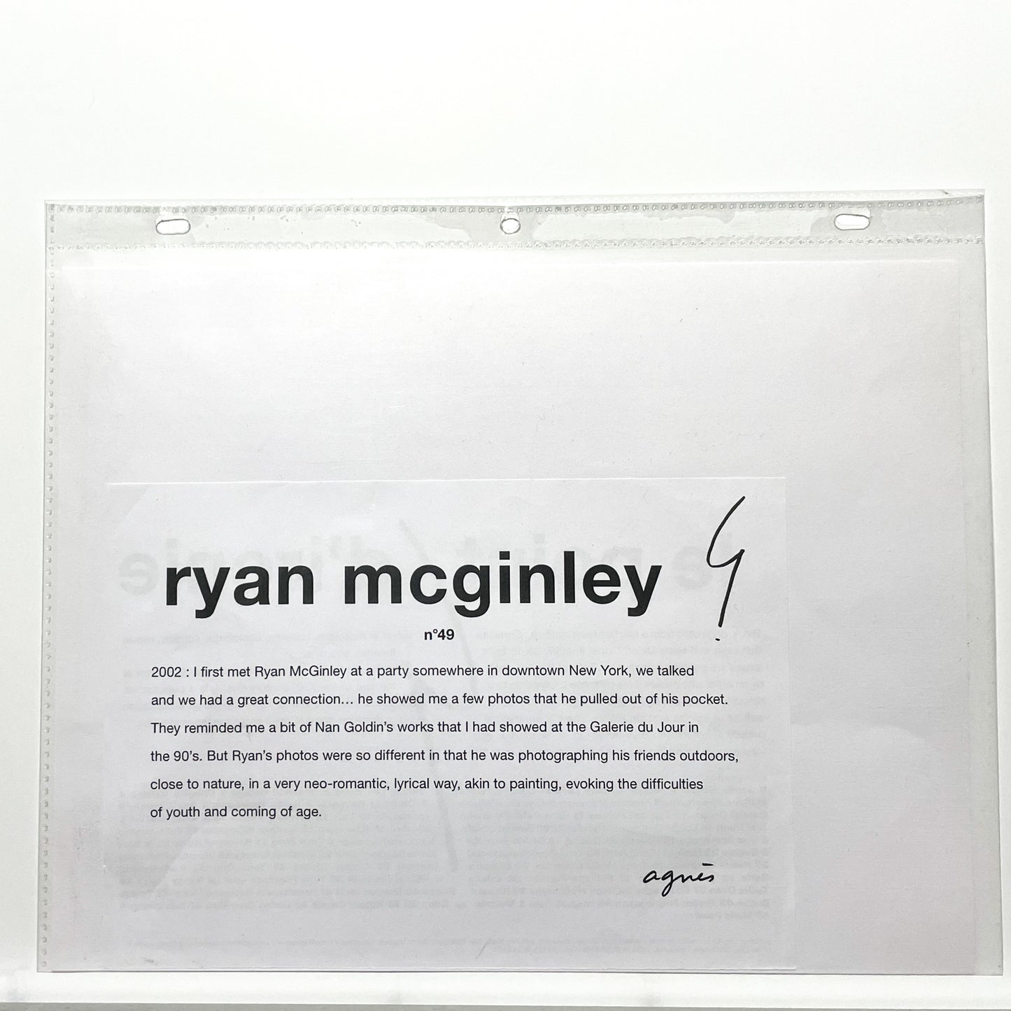 2002 Ryan McGinley Agnes B Poster
