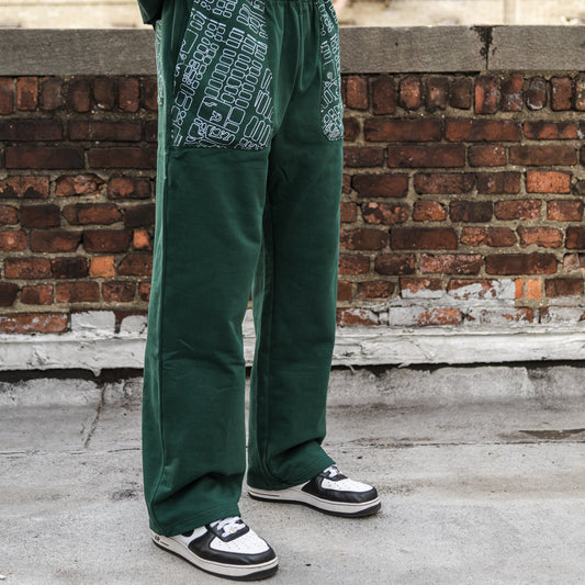 LAAMS Map Embroidered Sweatpants (Green)