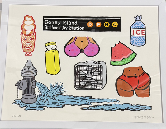 Snoeman 'Coney Island' Signed Print
