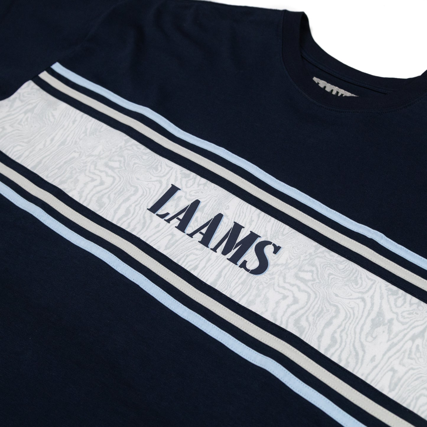 LAAMS Woodgrain Panel T-Shirt (Navy/Grey)