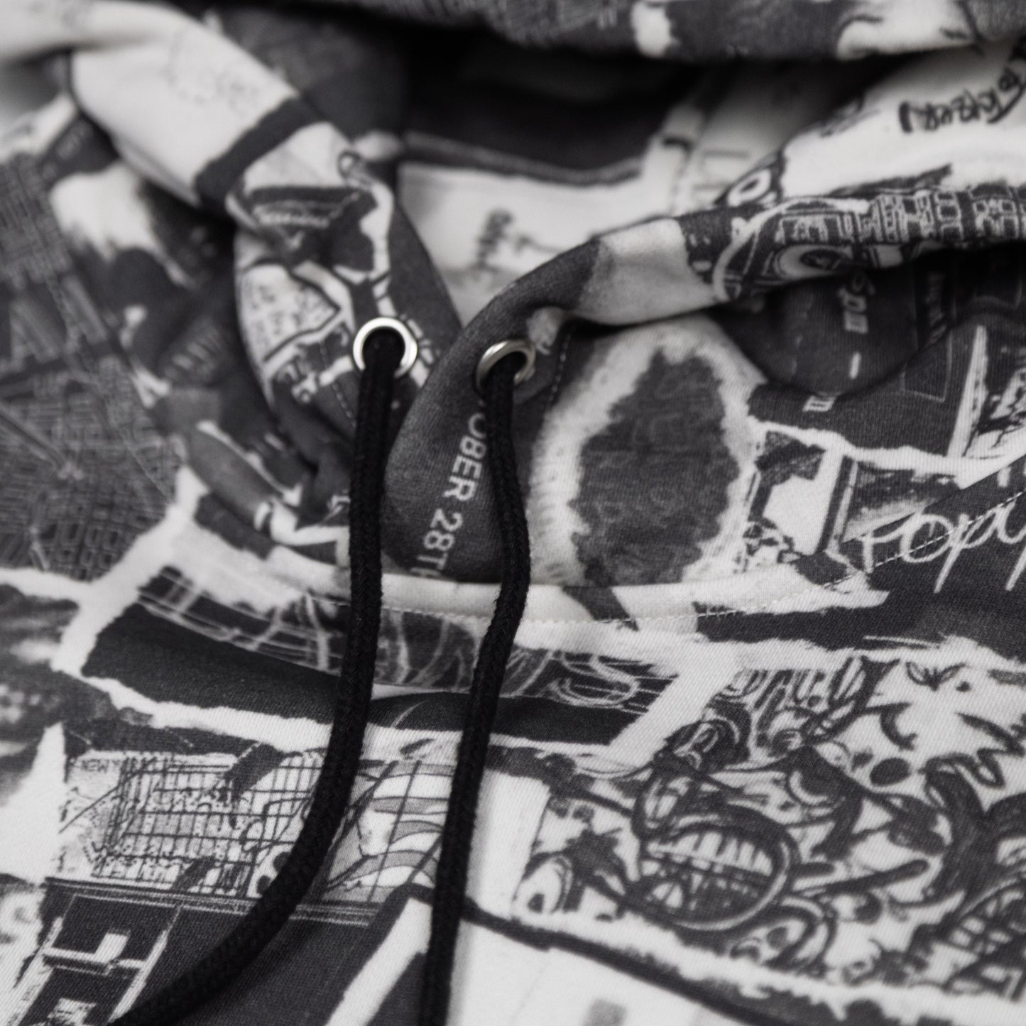 LAAMS Posted Bills All Over Hoodie (Black/White)