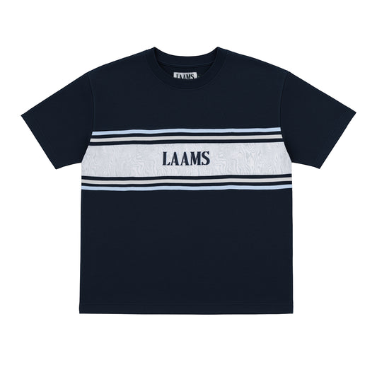 LAAMS Woodgrain Panel T-Shirt (Navy/Grey)
