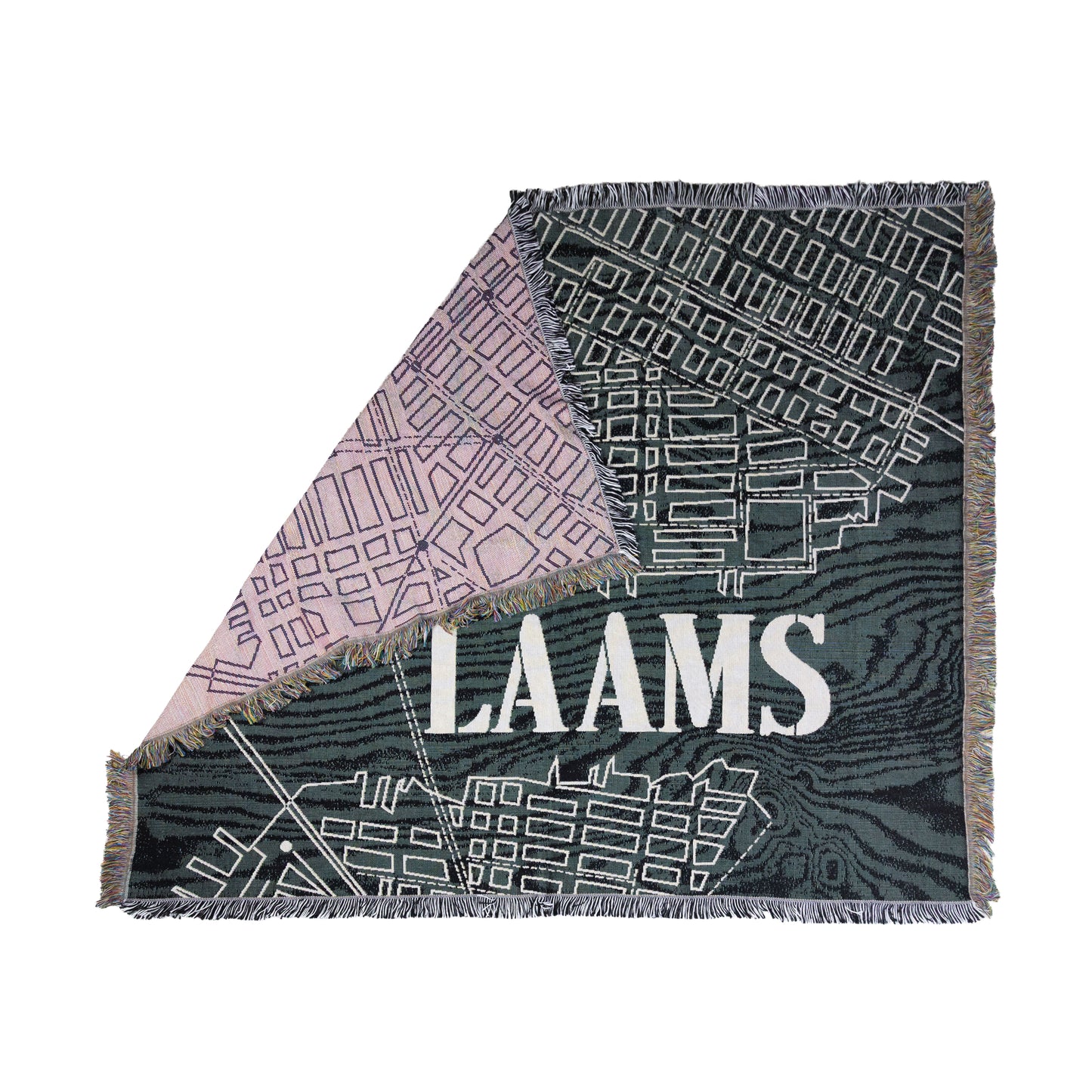 LAAMS Woodgrain Map Woven Blanket