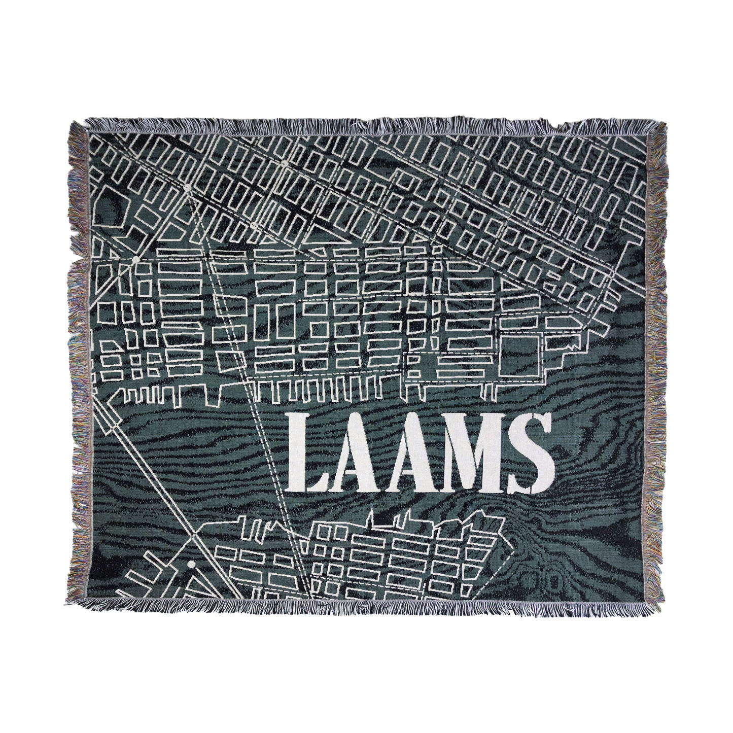 LAAMS Woodgrain Map Woven Blanket