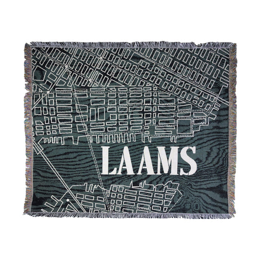LAAMS Woodgrain Map Woven Blanket