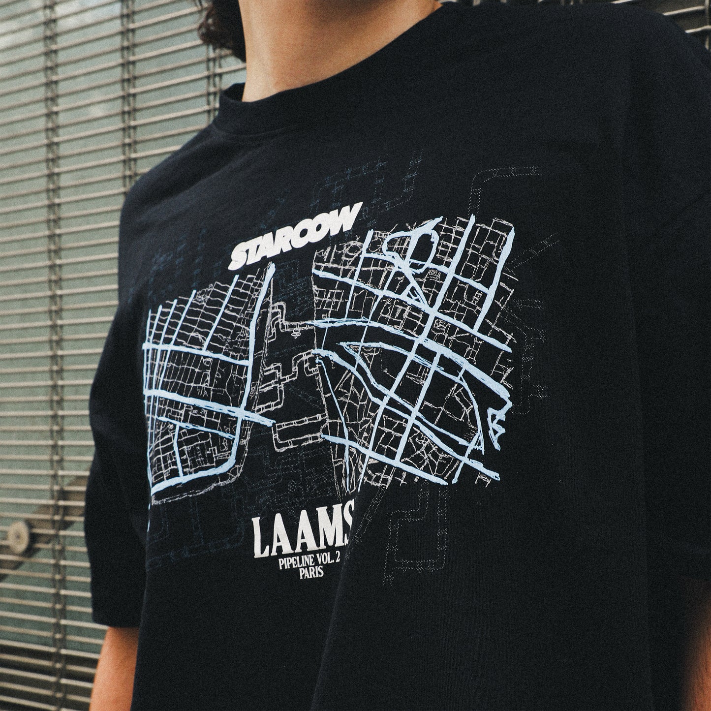 LAAMS x STARCOW PARIS PIPELINE TEE (BLACK)