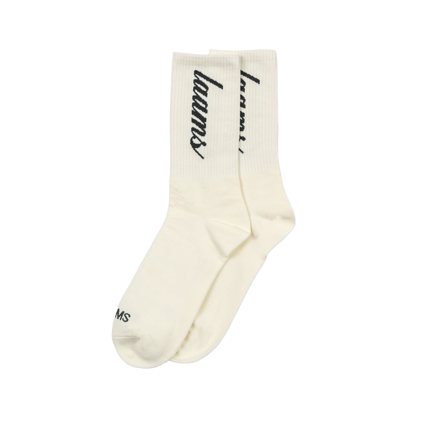 LAAMS Script Socks (Cream/Grey)