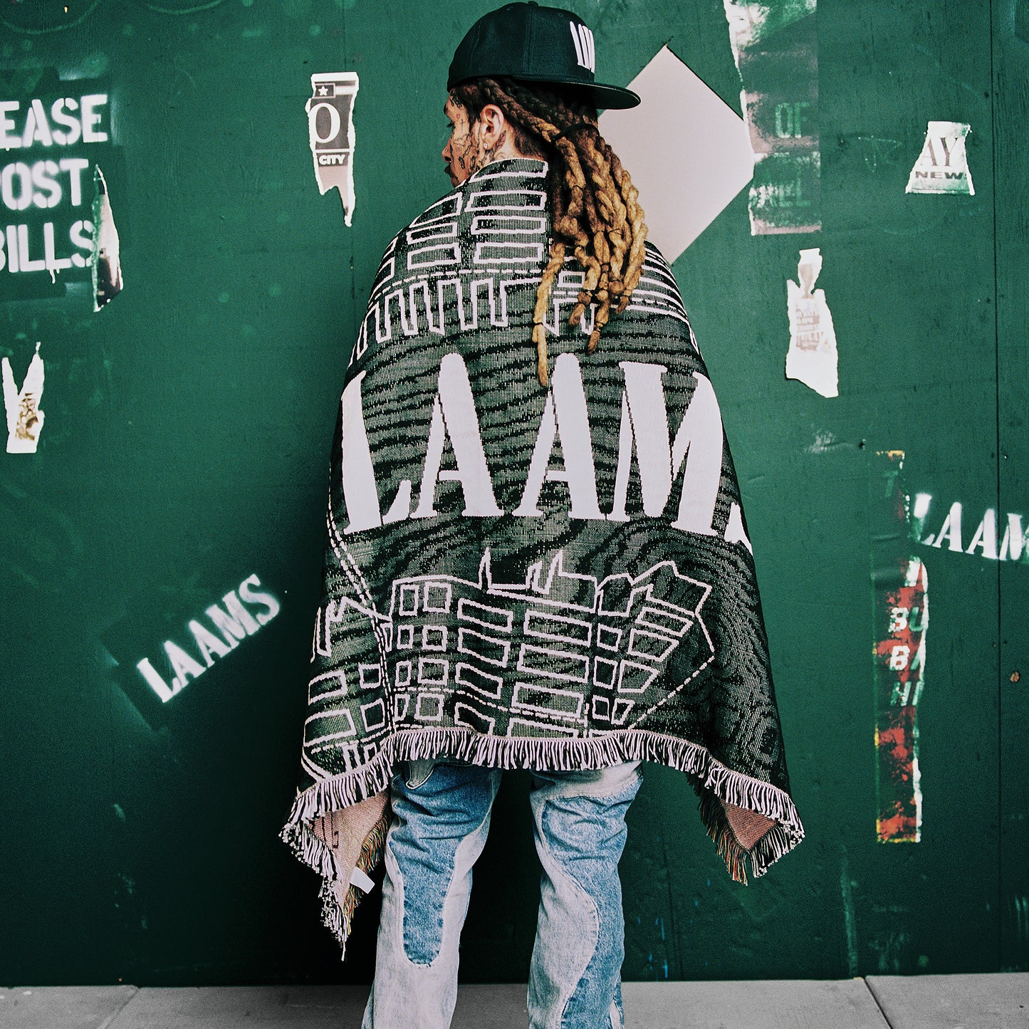 LAAMS Woodgrain Map Woven Blanket