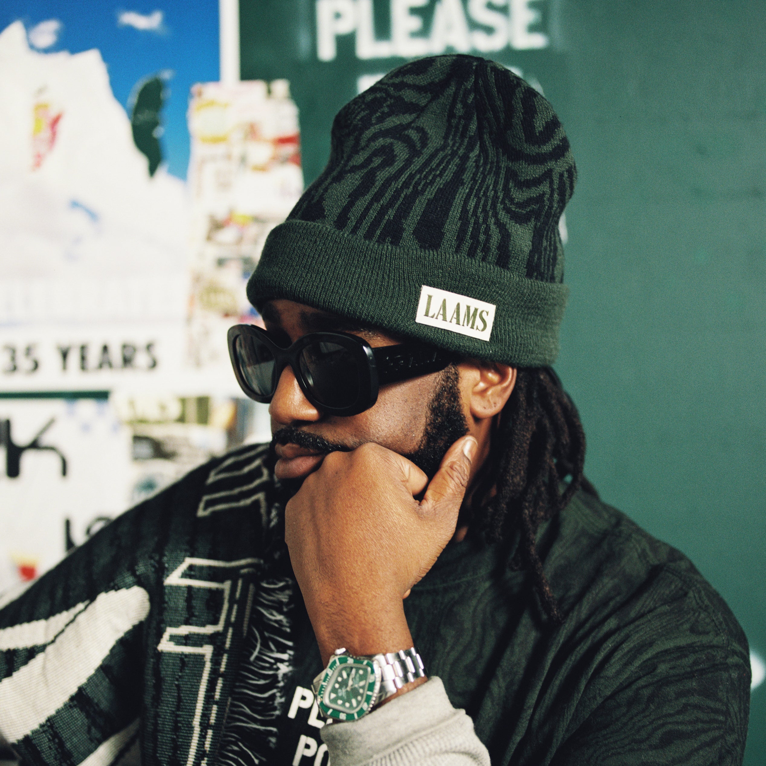 LAAMS Woodgrain Jaquard Beanie