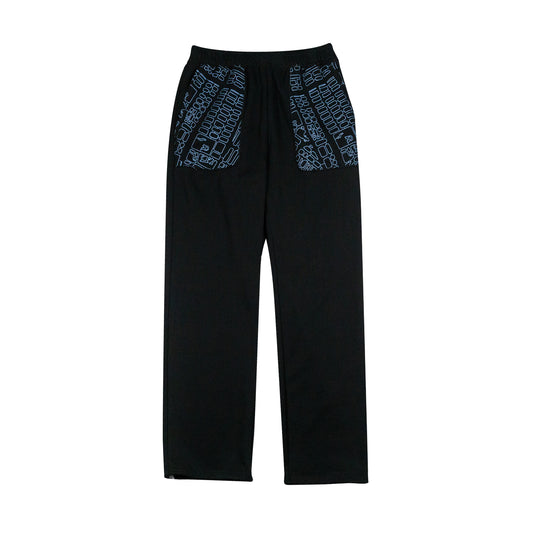 LAAMS Map Embroidered Sweatpants (Black)