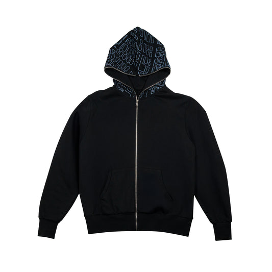 LAAMS Map Embroidered Zip Up (Black)