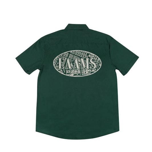 LAAMS Chainstitch Map Button Up (Green)