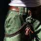 LAAMS Green Marble Denim Shorts