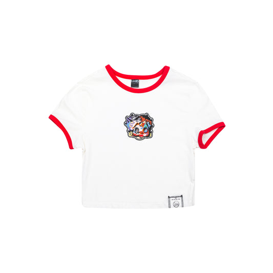 DNTWATCHTV x LAAMS Betty Boop Ringer (White/Red)