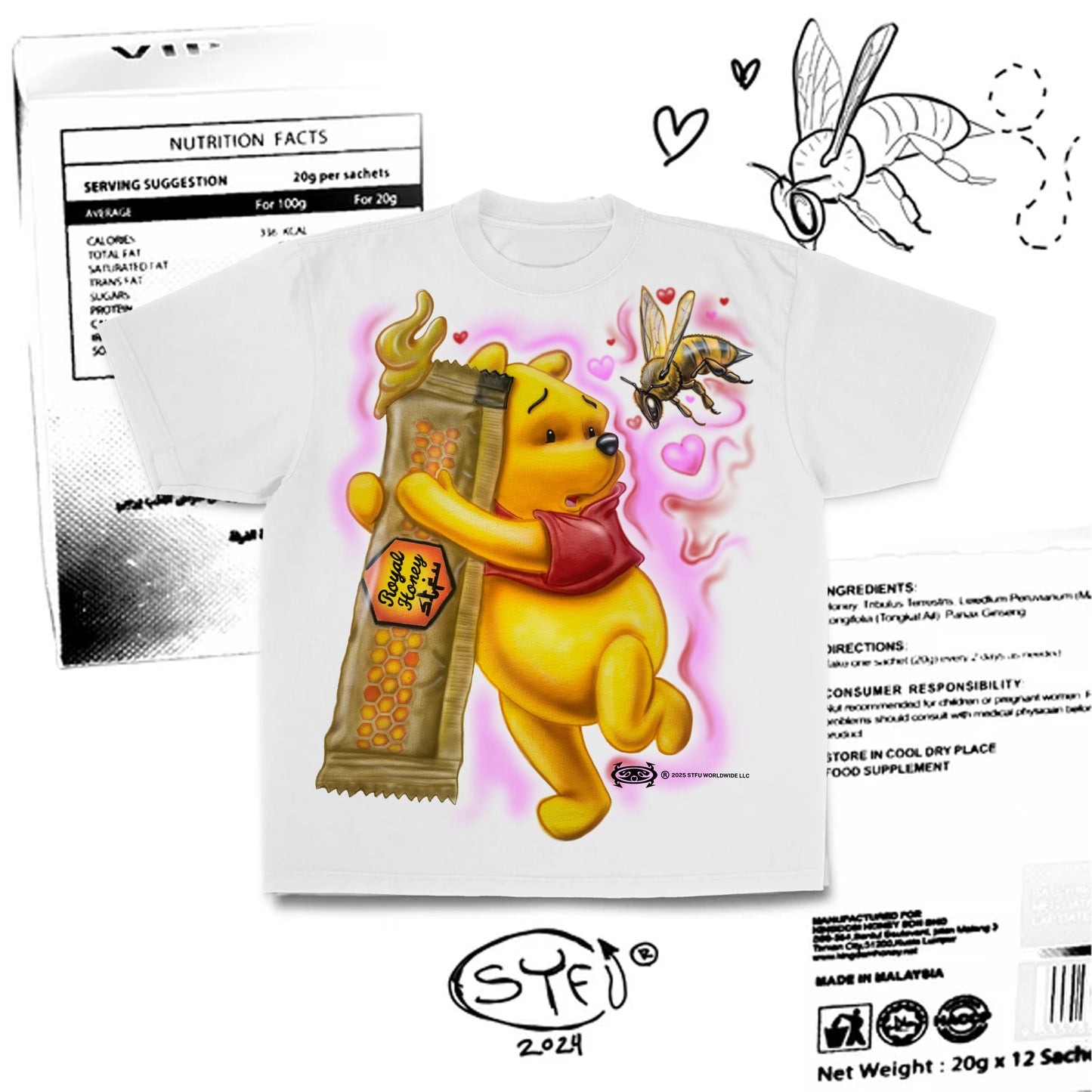 STFU Winnie & The Honey Bee* Tee