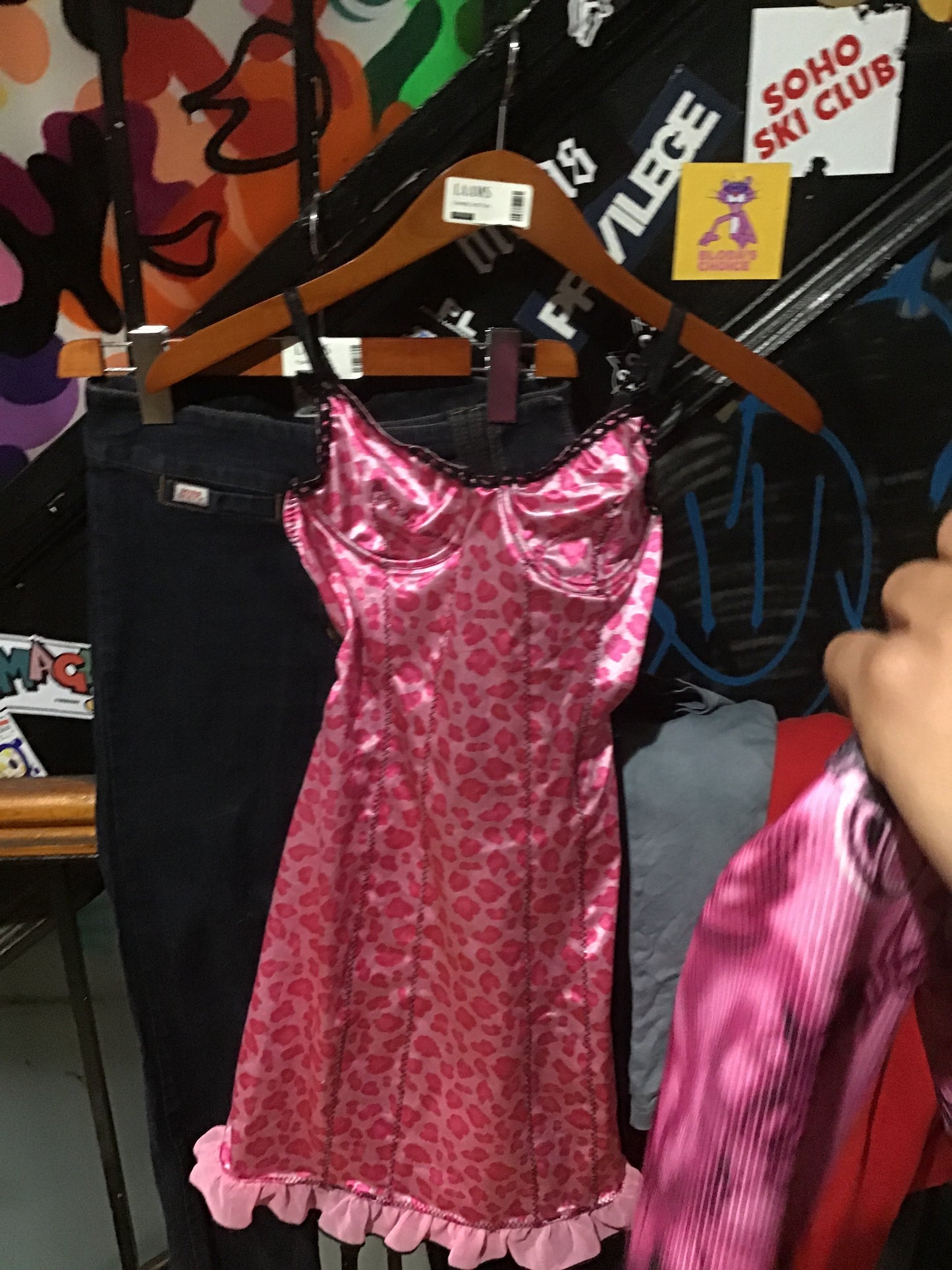 Silk Pink Cheetah Corset Dress