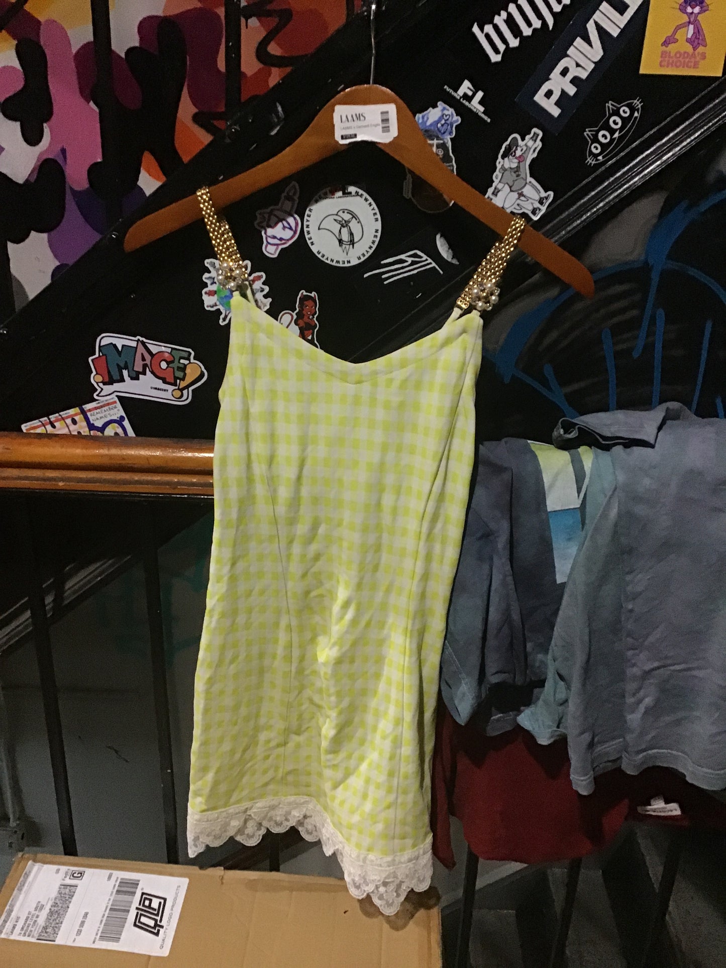 Yellow Plaid Mini Dress