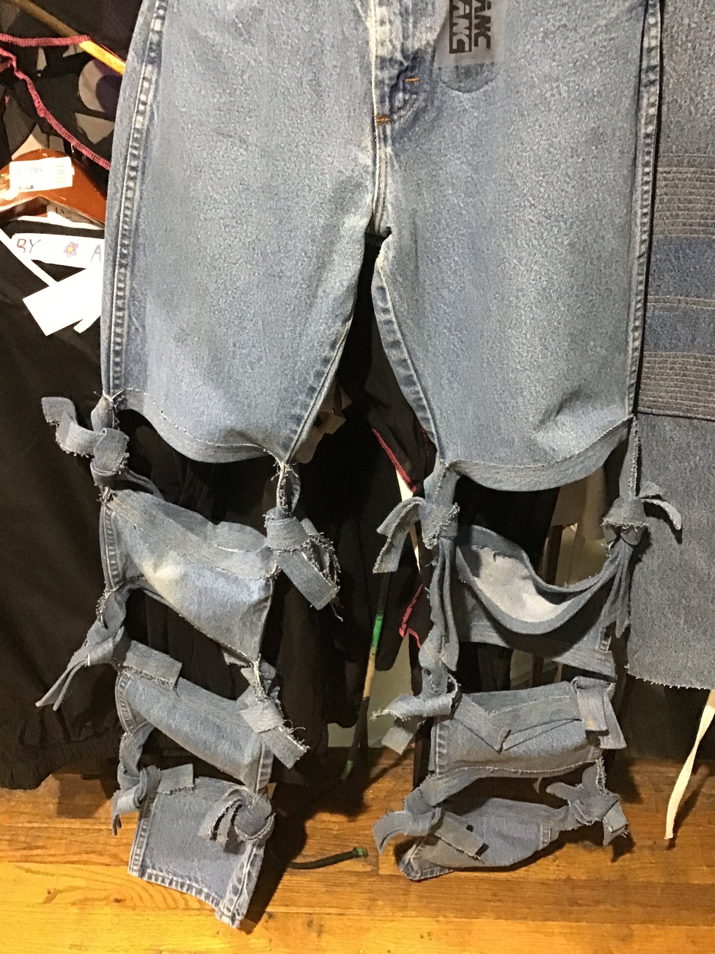 Paneled Tie Jeans
