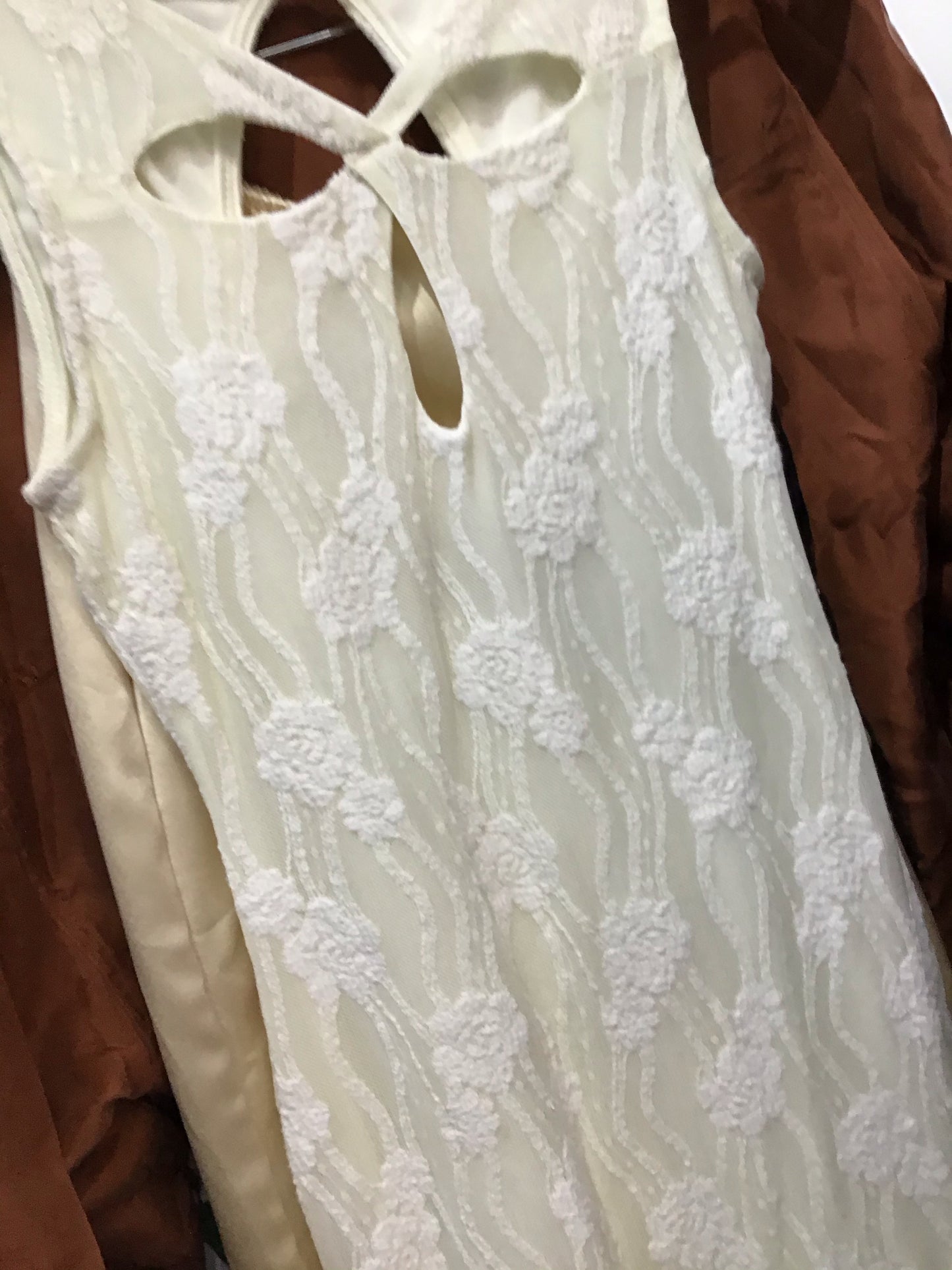 White floral lace dress