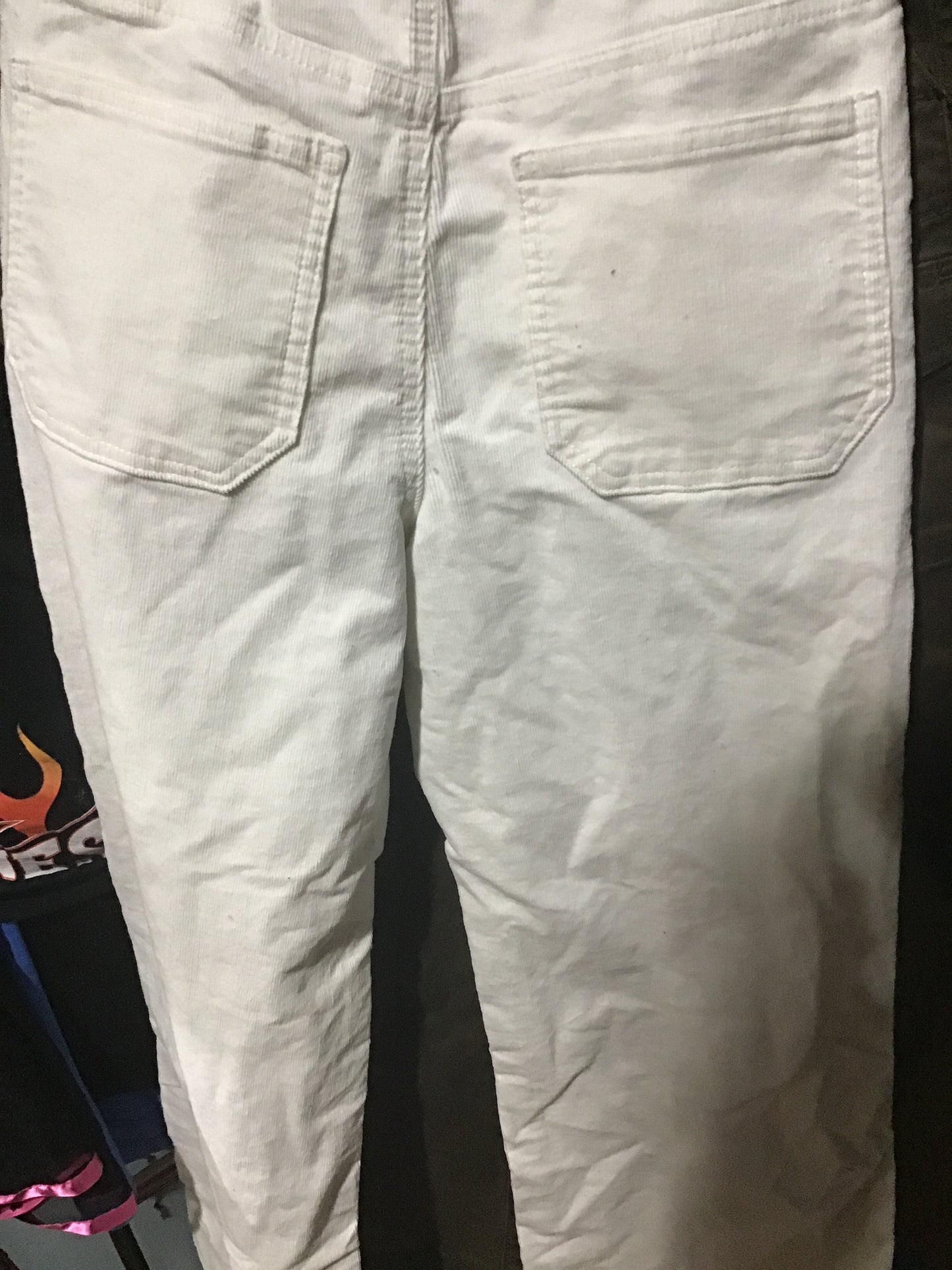 White corduroy pants